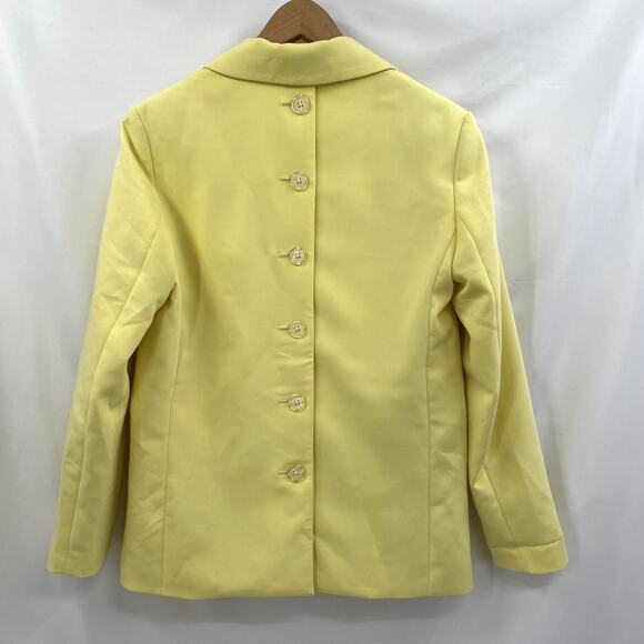 Anthropologie Maeve Butter Yellow Button Back Blazer - Picture 6 of 8